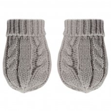 BM12-G: Grey Cable Knit Mittens